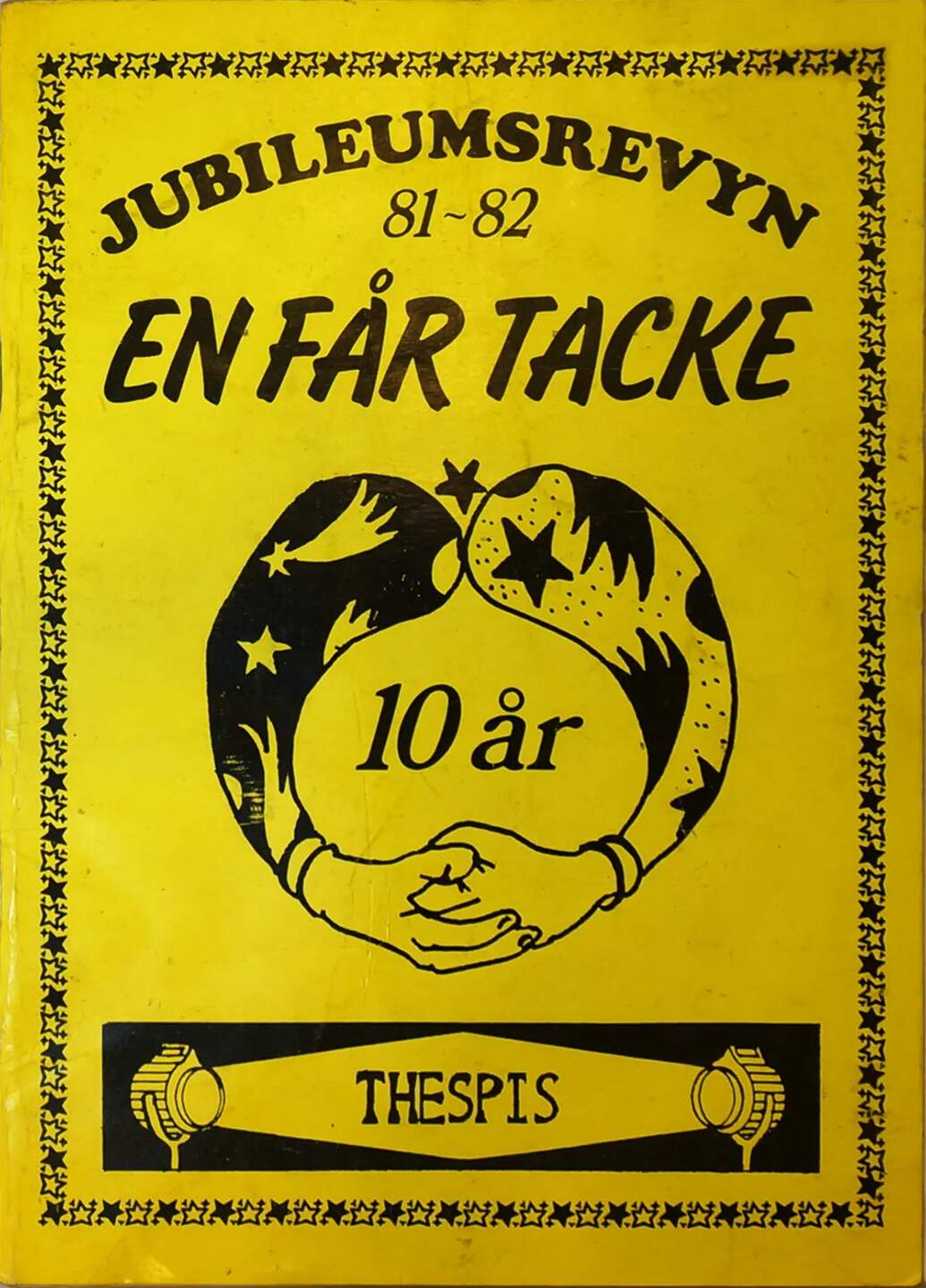 En får tacke — Programblad Thespis nyårsrevy 1981/1982