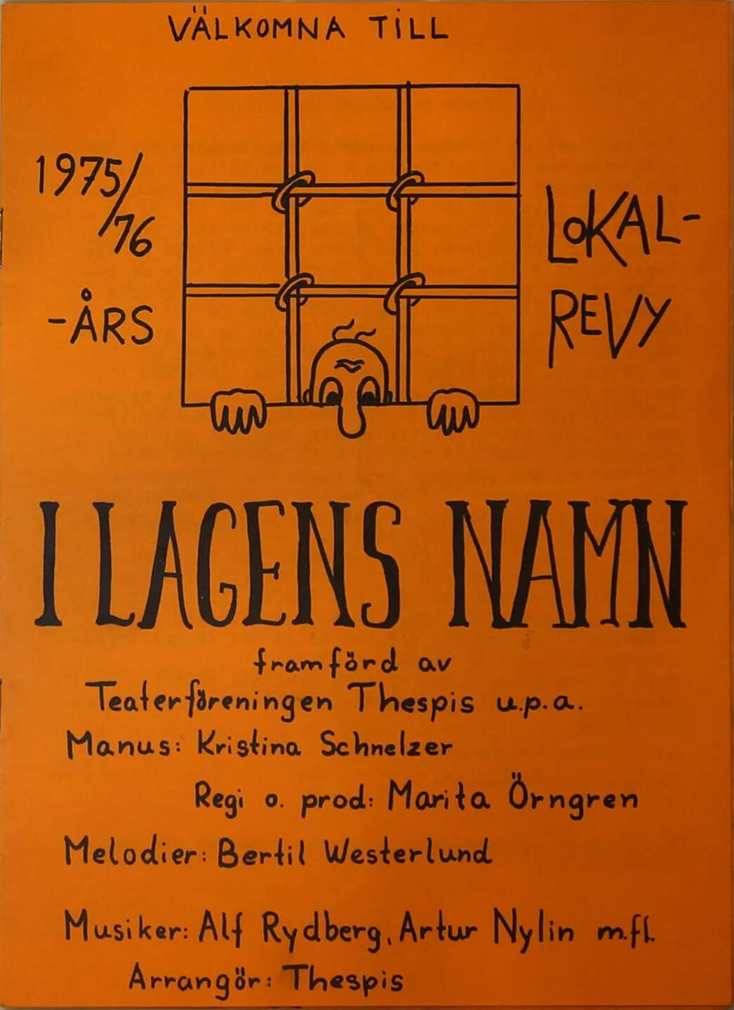 I lagens namn — Programblad Thespis nyårsrevy 1975/1976