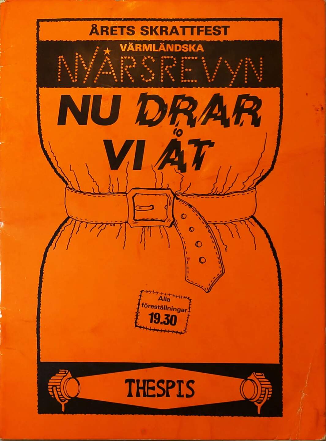 Nu drar vi åt — Programblad Thespis nyårsrevy 1980/1981