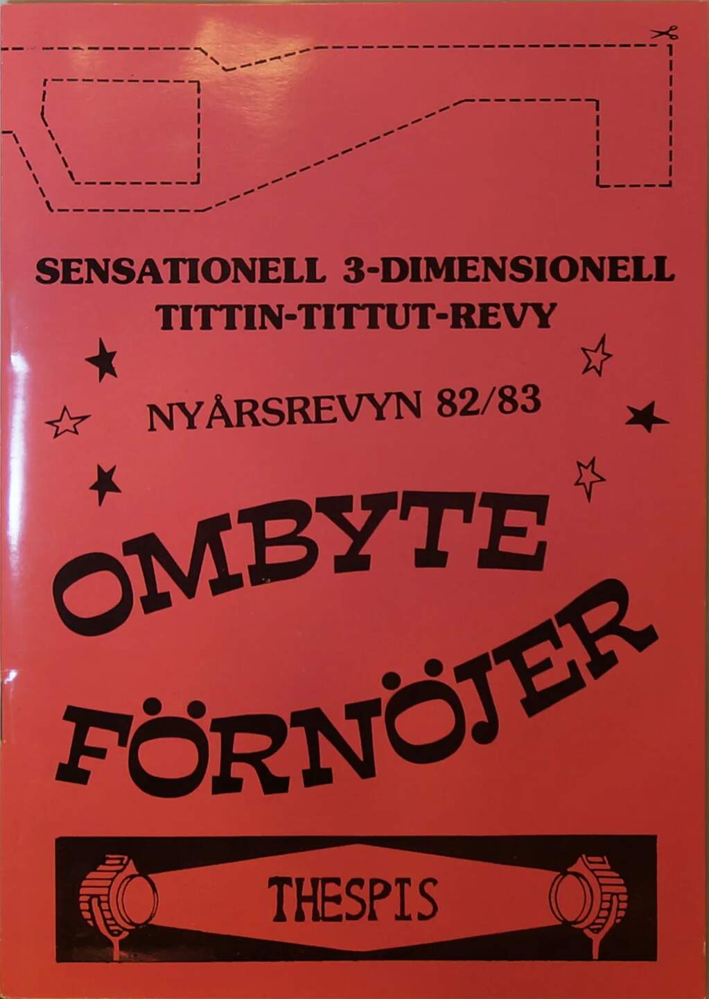 Ombyte förnöjer — Programblad Thespis nyårsrevy 1982/1983