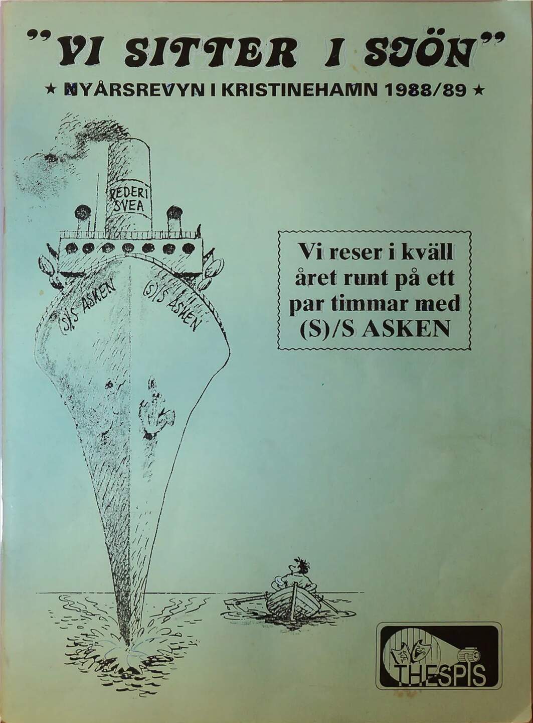 Vi sitter i sjön — Programblad Thespis nyårsrevy 1988/1989